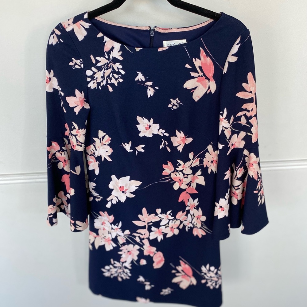 Eliza J navy floral dress